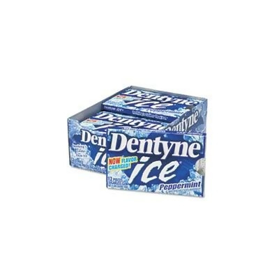 Cadbury Adams USA CDB3125400 Dentyne Sugarless Gum - Ice Peppermint Flavor - 9 Pack Per Box - 16 Piece 
