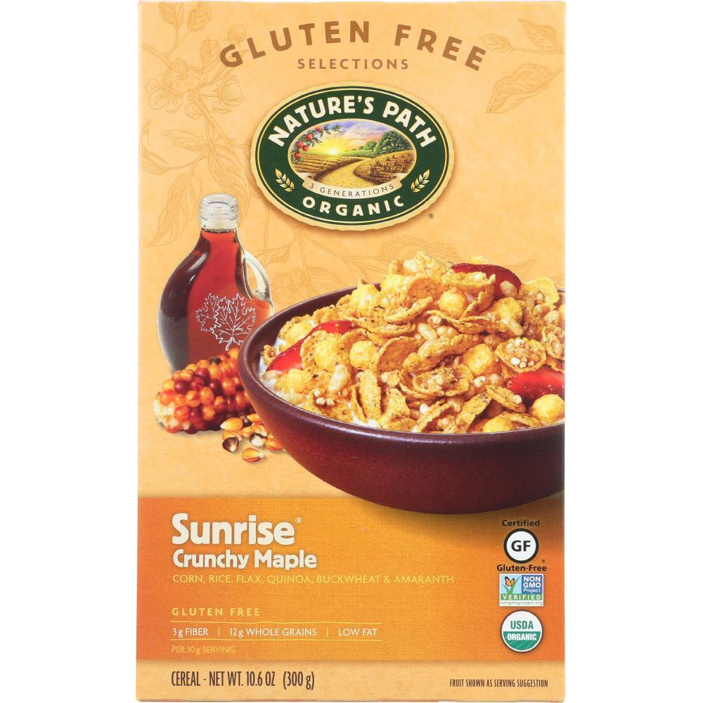 Natures Path KHFM00689489 10.6 oz Gluten Free Crunchy Maple Organic Sunrise Cereal