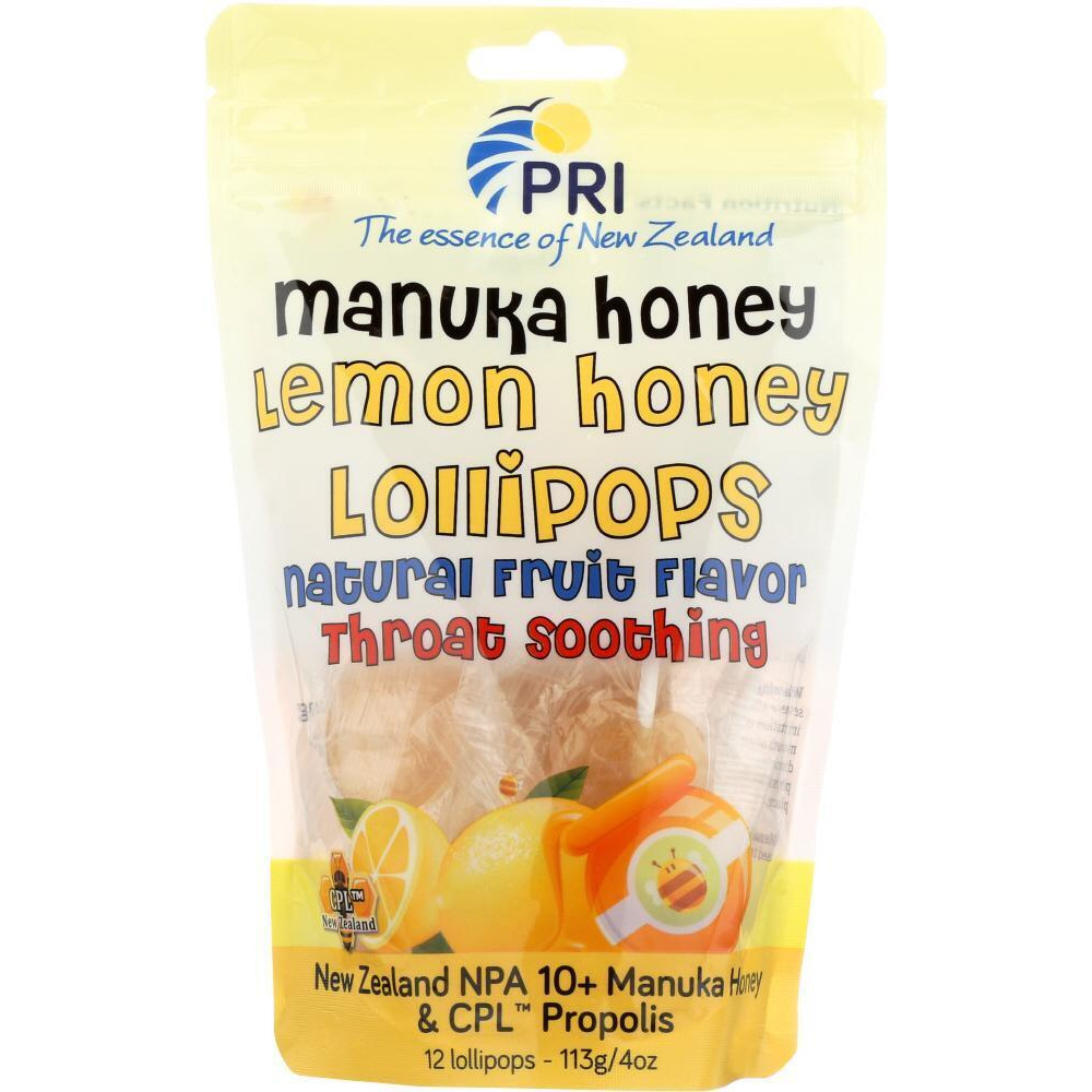 Pacific Resources International KHFM00294850 4 oz Lollipops Lemon & Honey Throat Soothing - 12 Count