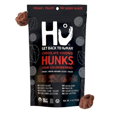 Hu 2540409 4 oz Sour Goldenberries Vegan Chocolate Covered Hunks 