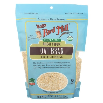 Bobs Red Mill 2276186 18 oz Organic High Fiber Hot Cereal Oat Bran 