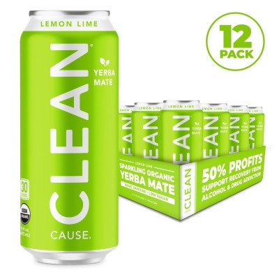 Clean Cause 240688 8.4 oz Organic Lemon Lime Yerba Mate 