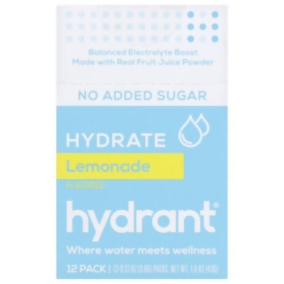 Hydrant KHRM00376604 Hydration Sugra Free Lemonade - 12 Piece 