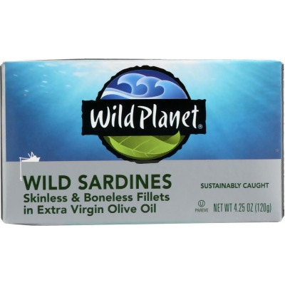 Wild Planet KHLV00257910 4.25 oz Sardines Boneless Skinless in Extra Virgin Olive Oil 