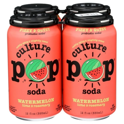 Culture Pop KHRM00375465 48 fl oz Probiotic Watermelon Soda - Pack of 4 