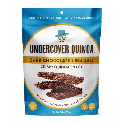 Undercover Quinoa 221866 2 oz Dark Chocolate & Sea Salt Crispy Quinoa Snack 
