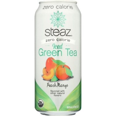 Steaz KHLV00013645 16 fl. oz Zero Calorie Peach Mango Iced Tea 