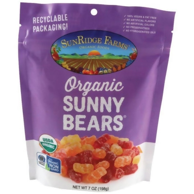 Sunridge Farms 533053 7 oz Organic Vegetarian Sunny Bears Gummy Candy 