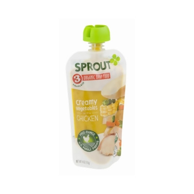 Sprout Foods 209503 4 oz Stage 3 Organic Creamy Vegetables Baby Food with Chicken 