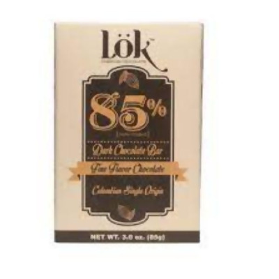 Lok Foods KHCH00388785 3 oz 85 Percent Cacao Dark Chocolate Bar 