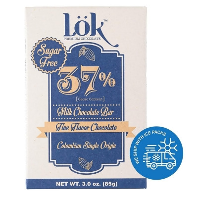 Lok Foods KHCH00388884 3 oz 37 Percent Cacao Milk Chocolate Bar 