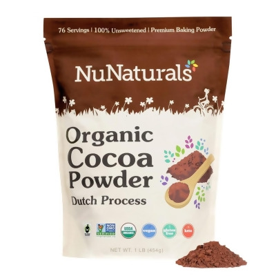 Nunaturals 62112 1 lbs Organic Premium Organic Cocoa Dutch Process Powder 