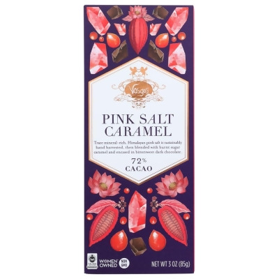 Vosges Haut KHLV00119314 3 oz Pink Himalayan Crystal Salt Caramel Chocolate Bar 