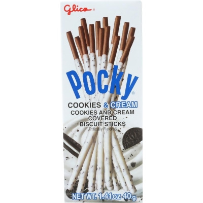 Glico KHLV00298123 1.41 oz Glico Pocky Cookies & Cream Biscuit Sticks 