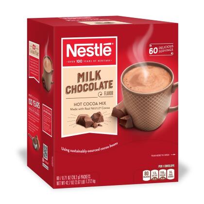 Nestle NES26791 0.71 oz Nestle Milk Chocolate Hot Cocoa Mix - 60 per Box 