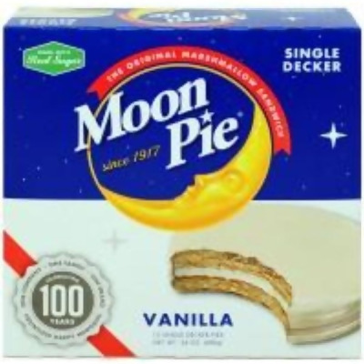 Moonpie 14412BX Single Decker Vanilla Pie - 2 Boxes of 12 Pies 