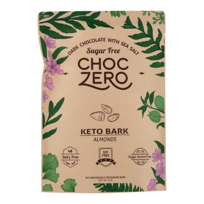 Choczero HG2599660 6 oz Keto Bark Dark Almonds Chocolate - Case of 12 