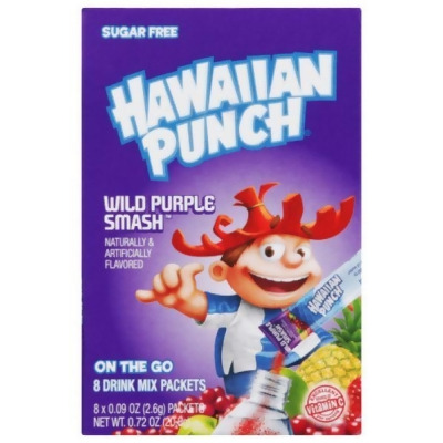 Hawaiian Punch KHRM00356776 0.72 oz Wild Purple Smash on the Go 8 Drink Mix Packets 