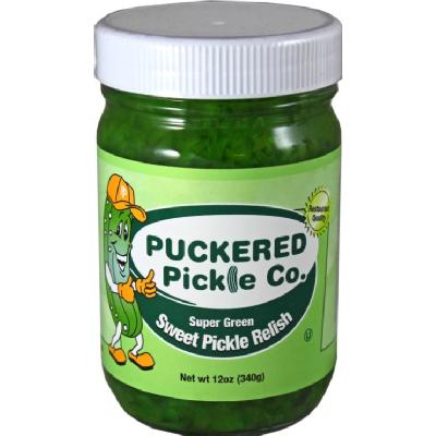 Puckered Pickle KHRM00086857 12 oz Super Green Sweet Pickle Relish 