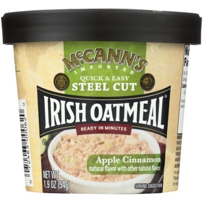 Mccanns Irish Oatmeal KHRM00285658 1.9 oz Apple Cinnamon Oatmeal Instant Cup 