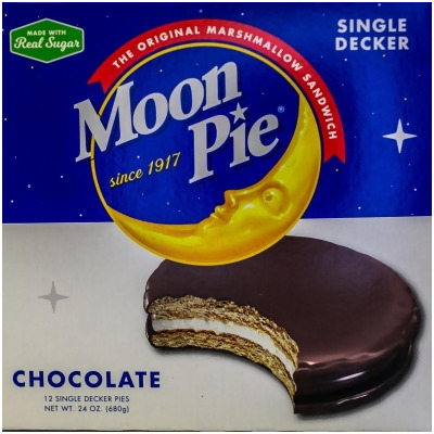 Moonpie 14411BX Single Decker Chocolate Pie - 2 Boxes of 12 Pies 
