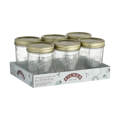Kilner 6037370 12 oz Wide Mouth Canning Jar - 6 pack - Pack of 2 