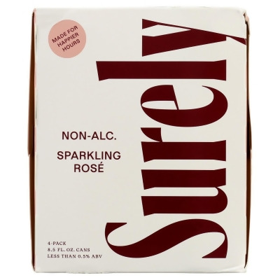 Surely KHRM00403767 33.81 fl oz Non Alcoholic Sparkling Rose Can - Pack of 4 