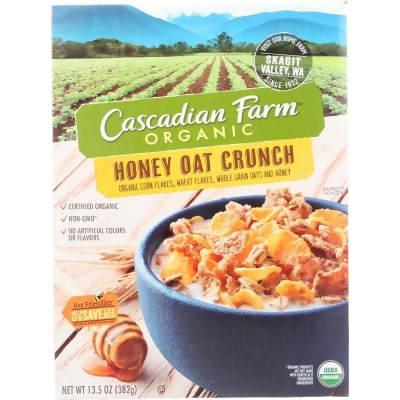 Cascadian Farm KHFM00950816 13.5 oz Honey Oat Crunch Cereal 