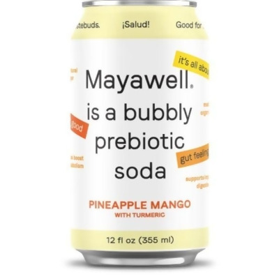 Mayawell KHRM00407307 12 fl oz Pineapple Mango Prebiotic Soda 