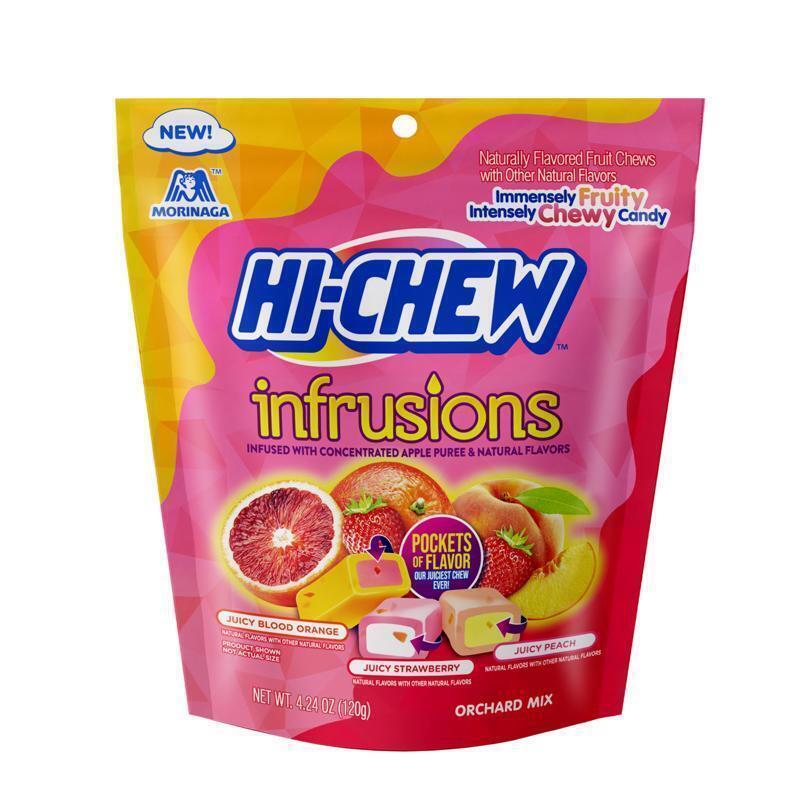 Hi Chew- Infrusions-natural Flavors 6049206 4.24 oz Orchard Mix Blood Orange Peach & Strawberry Candy, Pack of 7