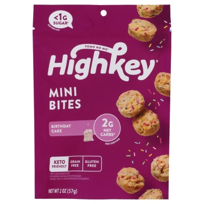 High Key Snacks KHCH00390180 2 oz Soft Baked Mini Treats Birthday Cake 