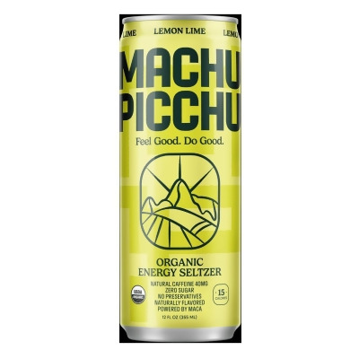 Machu Picchu KHCH00400557 12 fl oz Lemon Lime Organic Energy Seltzer Drink 