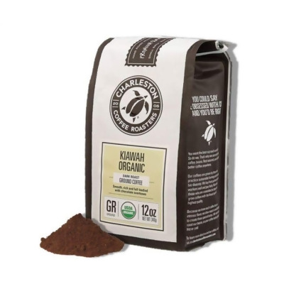 Charleston Coffee Roasters KHRM00091188 12 oz Kiawah Organic Dark Roast Ground Coffee 