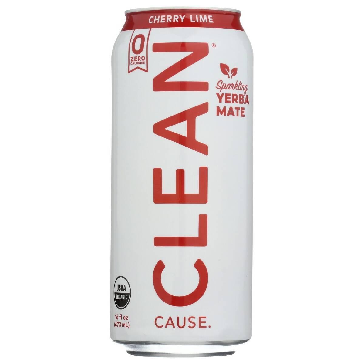 Clean Cause KHRM00363052 16 fl oz Cherry Lime Sparkling Yerba Mate