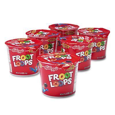 Keebler 01246 Froot Loops Breakfast Cereal- Single-Serve 1.5oz Cup- 6 Cups-Box 