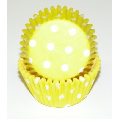 Viking -275 POLKA DOT YELLOW 0.75 x 1.38 in. Greaseproof Baking Cup with Polka Dot Design - Yellow - 1000 Piece 