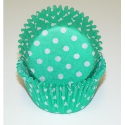 Viking -450C POLKA DOT GREEN 1.25 x 2 in. Greaseproof Baking Cup with Polka Dot Design - Green - 1000 Piece 
