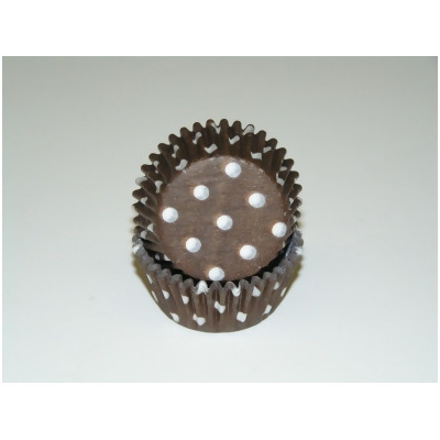 Viking -450C POLKA DOT BROWN 1.25 x 2 in. Greaseproof Baking Cup with Polka Dot Design - Brown - 1000 Piece 