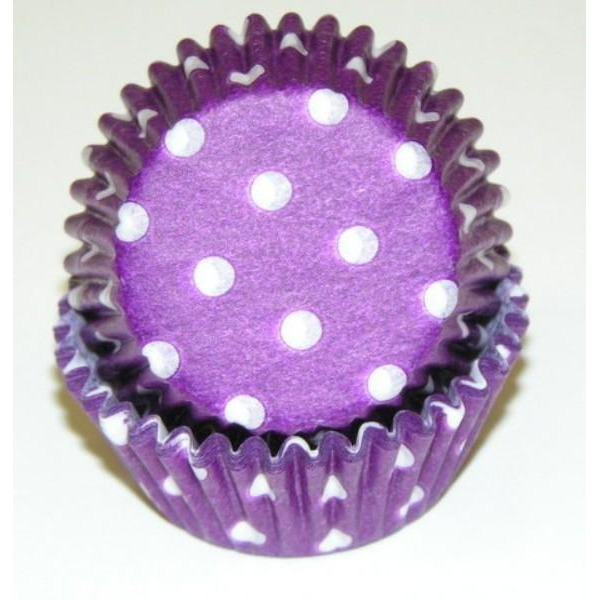 Viking -275 POLKA DOT PURPLE 0.75 x 1.38 in. Greaseproof Baking Cup with Polka Dot Design - Purple - 1000 Piece