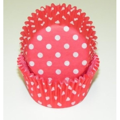 Viking -450C POLKA DOT RED 1.25 x 2 in. Greaseproof Baking Cup with Polka Dot Design - Red - 1000 Piece 