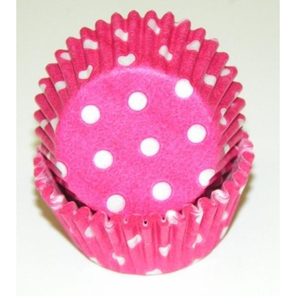 Viking -275 POLKA DOT HOT PINK 0.75 x 1.38 in. Greaseproof Baking Cup with Polka Dot Design - Hot Pink - 1000 Piece