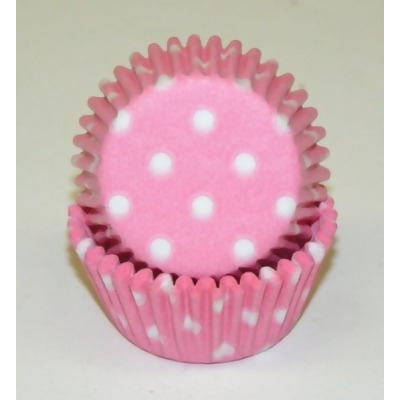 Viking -275 POLKA DOT LIGHT PINK 0.75 x 1.38 in. Greaseproof Baking Cup with Polka Dot Design - Light Pink - 1000 Piece 