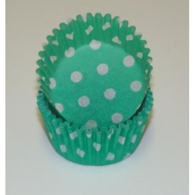 Viking -275 POLKA DOT GREEN 0.75 x 1.38 in. Greaseproof Baking Cup with Polka Design - Green - 1000 Piece 