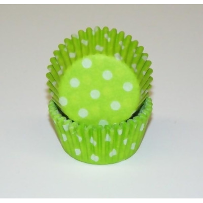 Viking -275 POLKA DOT LIME GREEN 0.75 x 1.38 in. Greaseproof Baking Cup with Polka Dot Design - Lime Green - 1000 Piece 
