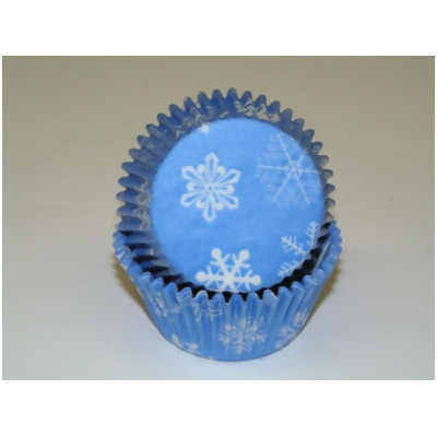 Viking -450C SNOWFLAKE BLUE 1.25 x 2 in. Greaseproof Baking Cup with Snowflake Design - Blue - 1000 Piece 