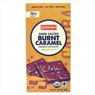 Alter Eco Americas Organic Chocolate- Dark Salted Burnt Caramel- 2.82 Ounce 