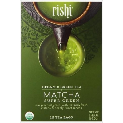 Rishi Organic Green Tea- Matcha Super - 15 Bag 