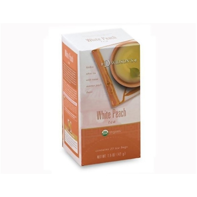 Davidson Organic Tea 2548 White Peach Tea- Box of 25 Tea Bags 