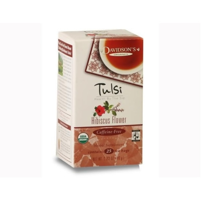 Davidson Organic Tea 2556 Tulsi Hibiscus Flower Tea- Box of 25 Tea Bags 