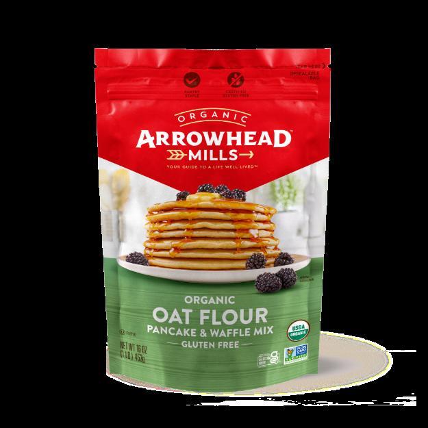 Arrowhead Mills KHRM00387222 16 oz Organic Oat Flour Pancake Waffle Mix
